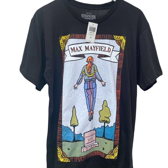 Hot Topic Stranger Things T-shirt Medium Black Cotton Tee NWT - Picture 2 of 7